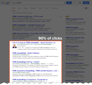 First Page Google Search Results Clicks