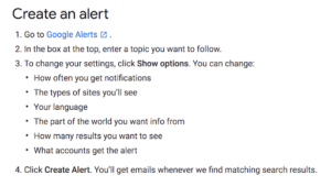 Create Google Alert