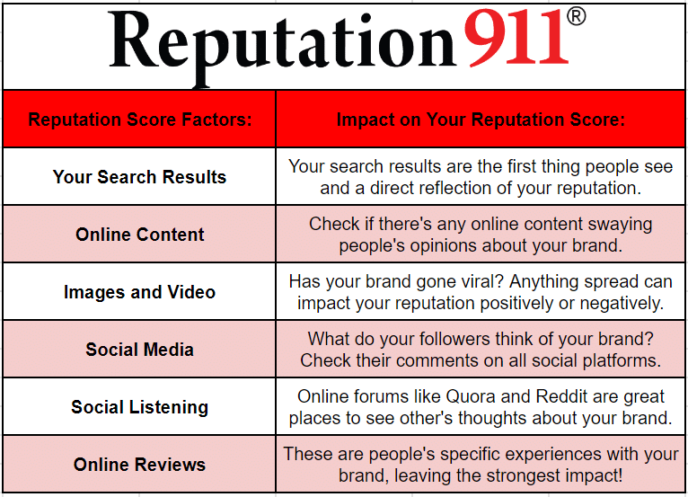 Reputation Score Factors