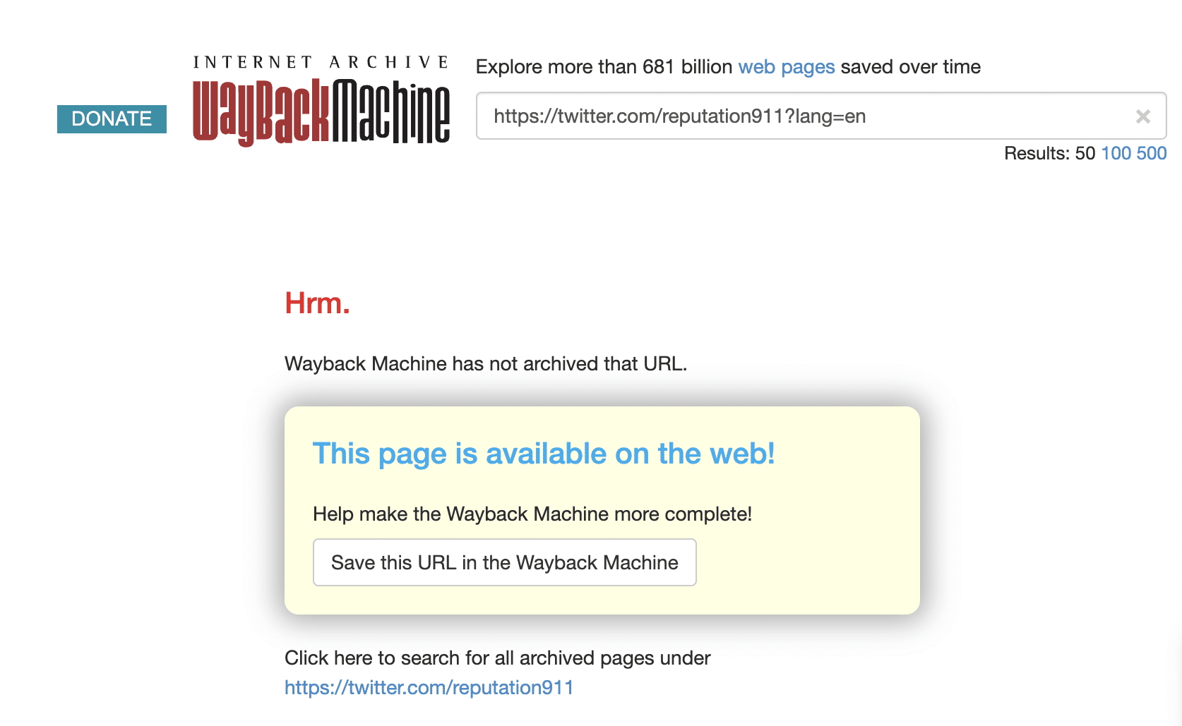 wayback machine url not found screenshot