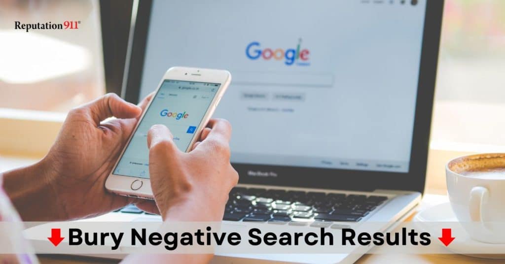 bury negative search results in Google