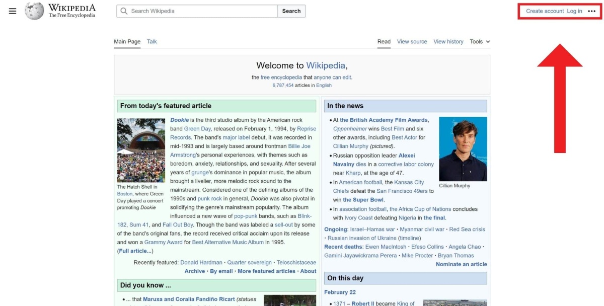 create a wikipedia account
