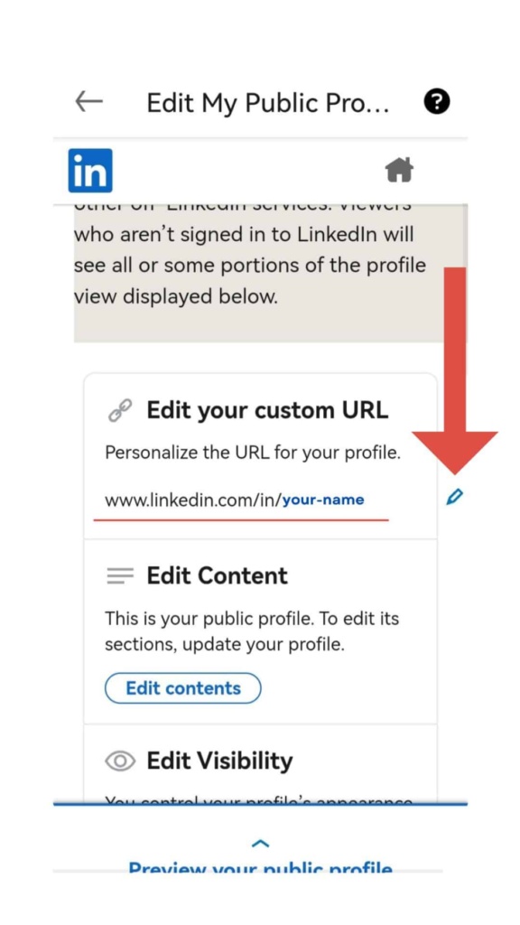 Add a custom URL to your linkedin profile