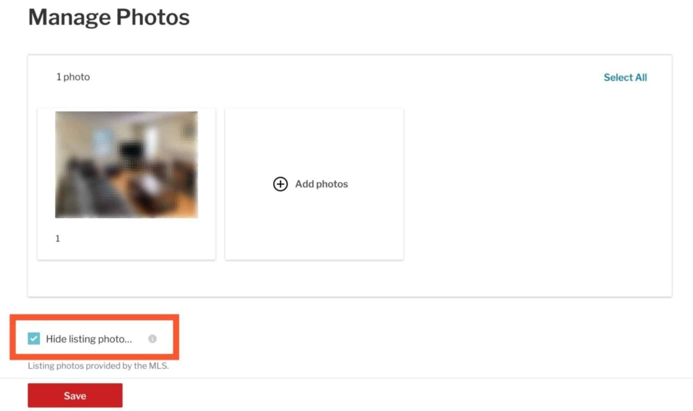 manage photos on redfin