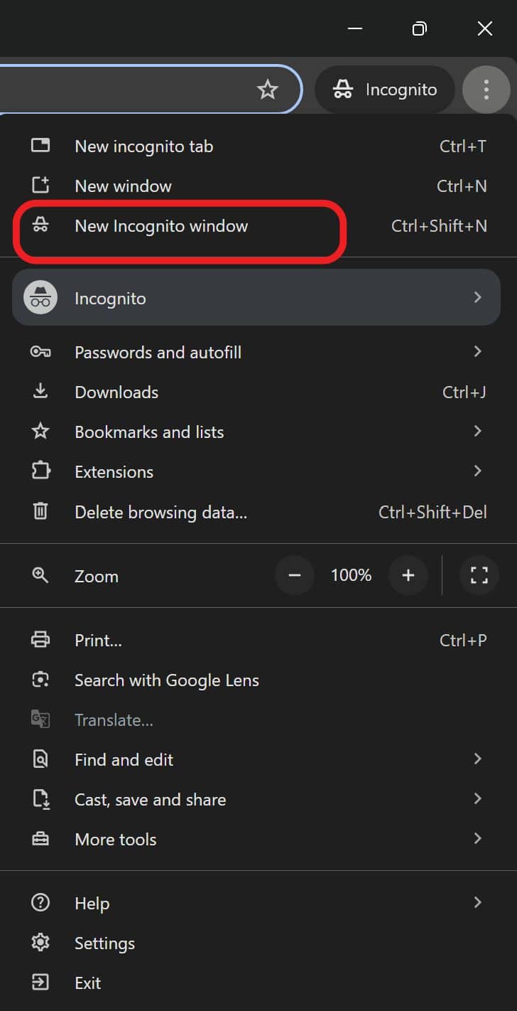 google yourself in incognito mode