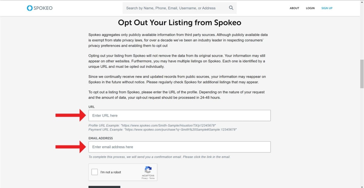 opt out of spokeo