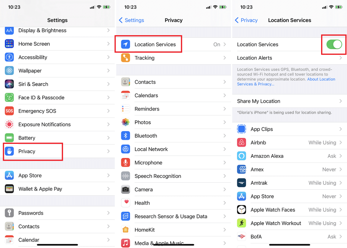 how to turn off location services